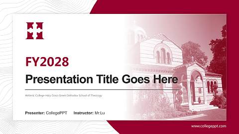 Hellenic College-Holy Cross Greek Orthodox School of Theology Academic Presentation/Research Findings Report PPT Template