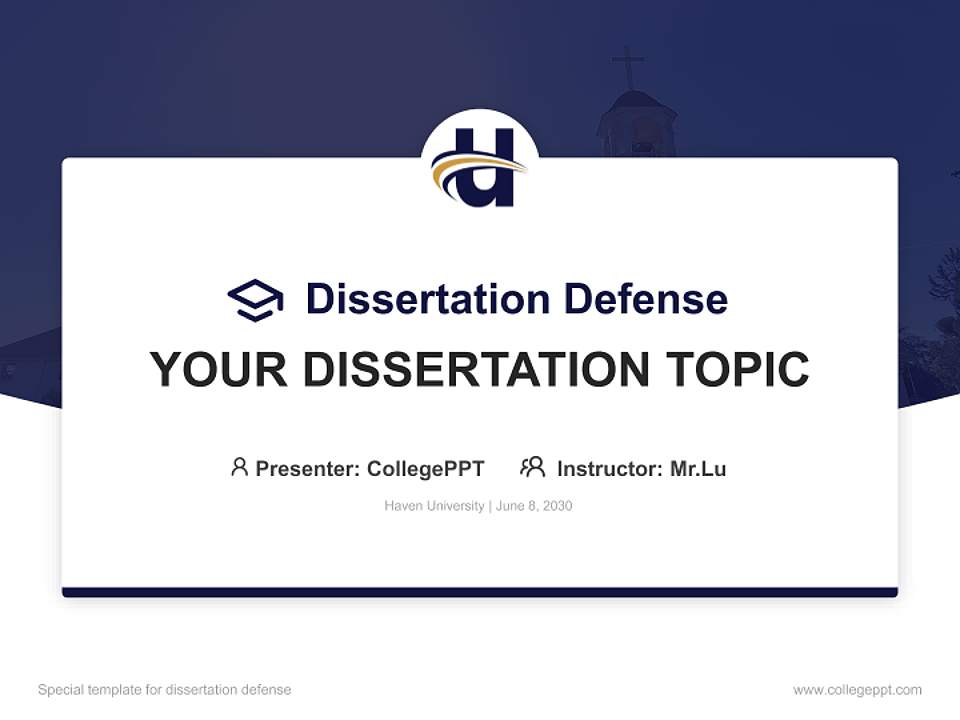 Haven University Graduation Thesis Defense PPT Template4:3 ratio PPT effect preview image7
