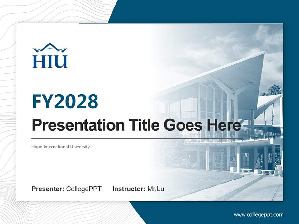 Hope International University Academic Presentation/Research Findings Report PPT Template4:3 ratio PPT effect preview image5