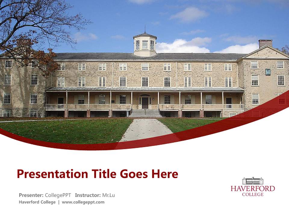 Haverford College Course/Courseware Creation PPT Template4:3 ratio PPT effect preview image5