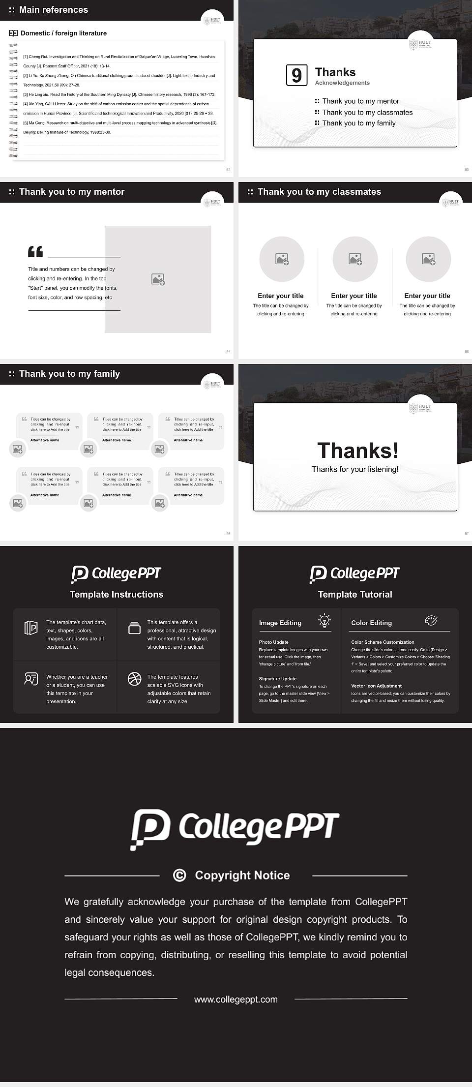 Hult International Business School Graduation Thesis Defense PPT Template4:3 ratio PPT effect preview image7