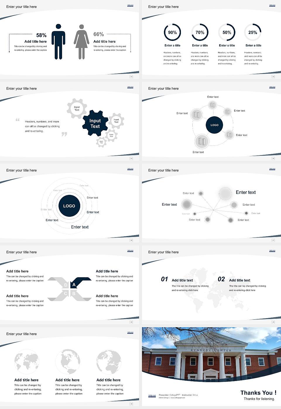 Hiram College Course/Courseware Creation PPT Template16:9 ratio PPT effect preview image4
