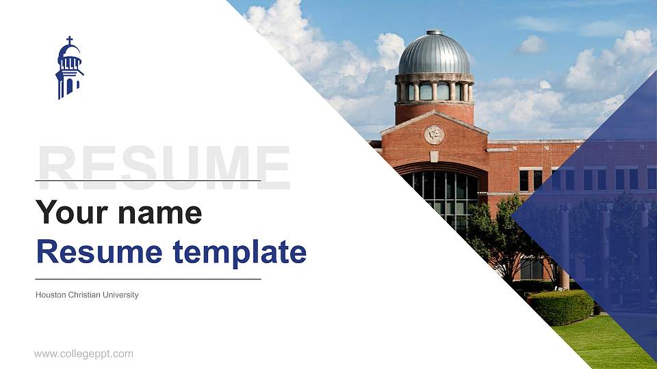 Houston Christian University Resume PPT Template16:9 ratio PPT effect preview image1