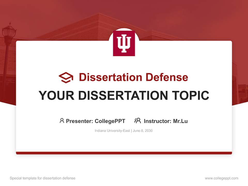 Indiana University-East Graduation Thesis Defense PPT Template4:3 ratio PPT effect preview image7