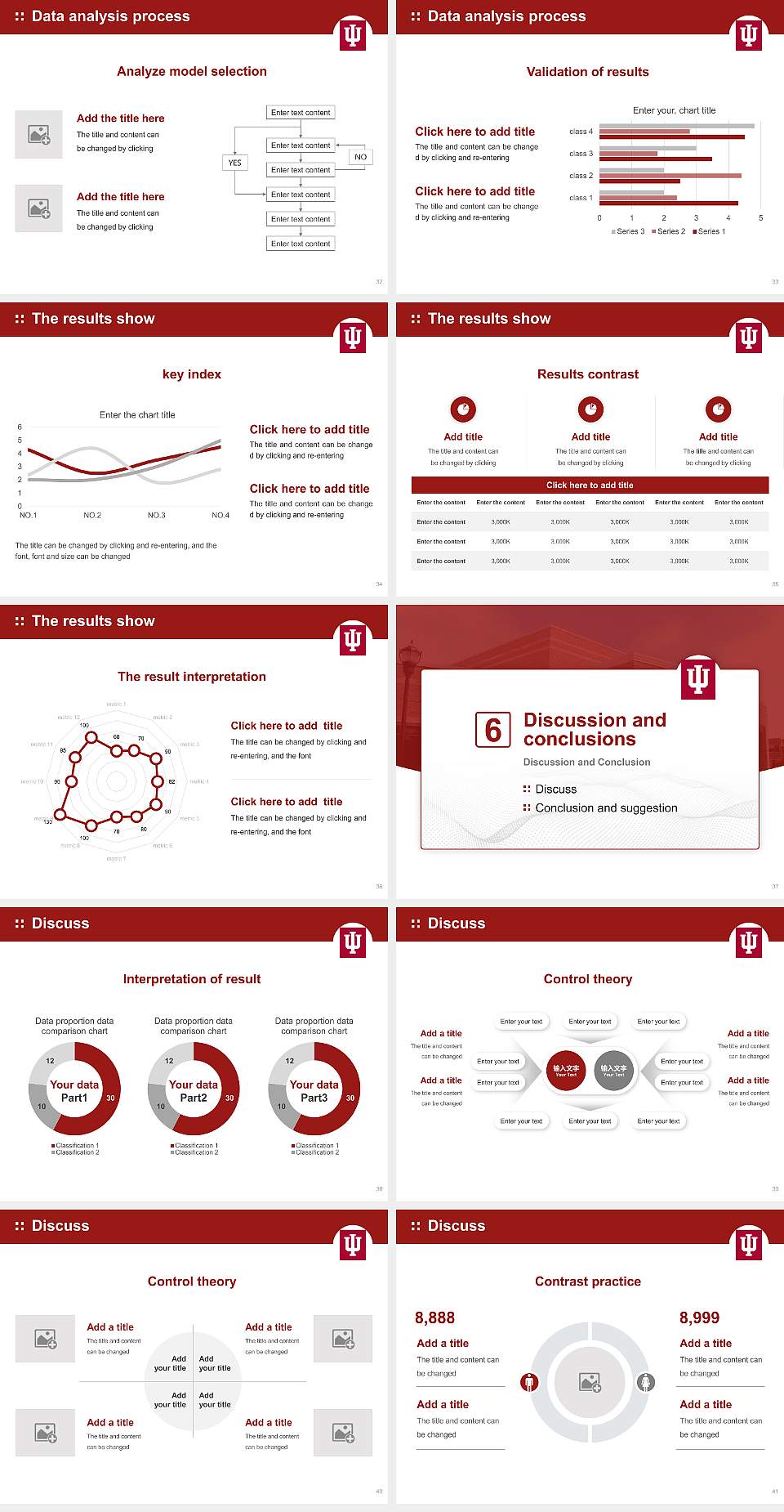 Indiana University-East Graduation Thesis Defense PPT Template4:3 ratio PPT effect preview image5