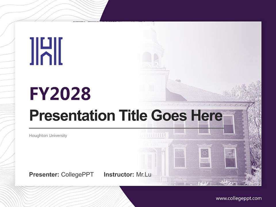 Houghton University Academic Presentation/Research Findings Report PPT Template4:3 ratio PPT effect preview image5