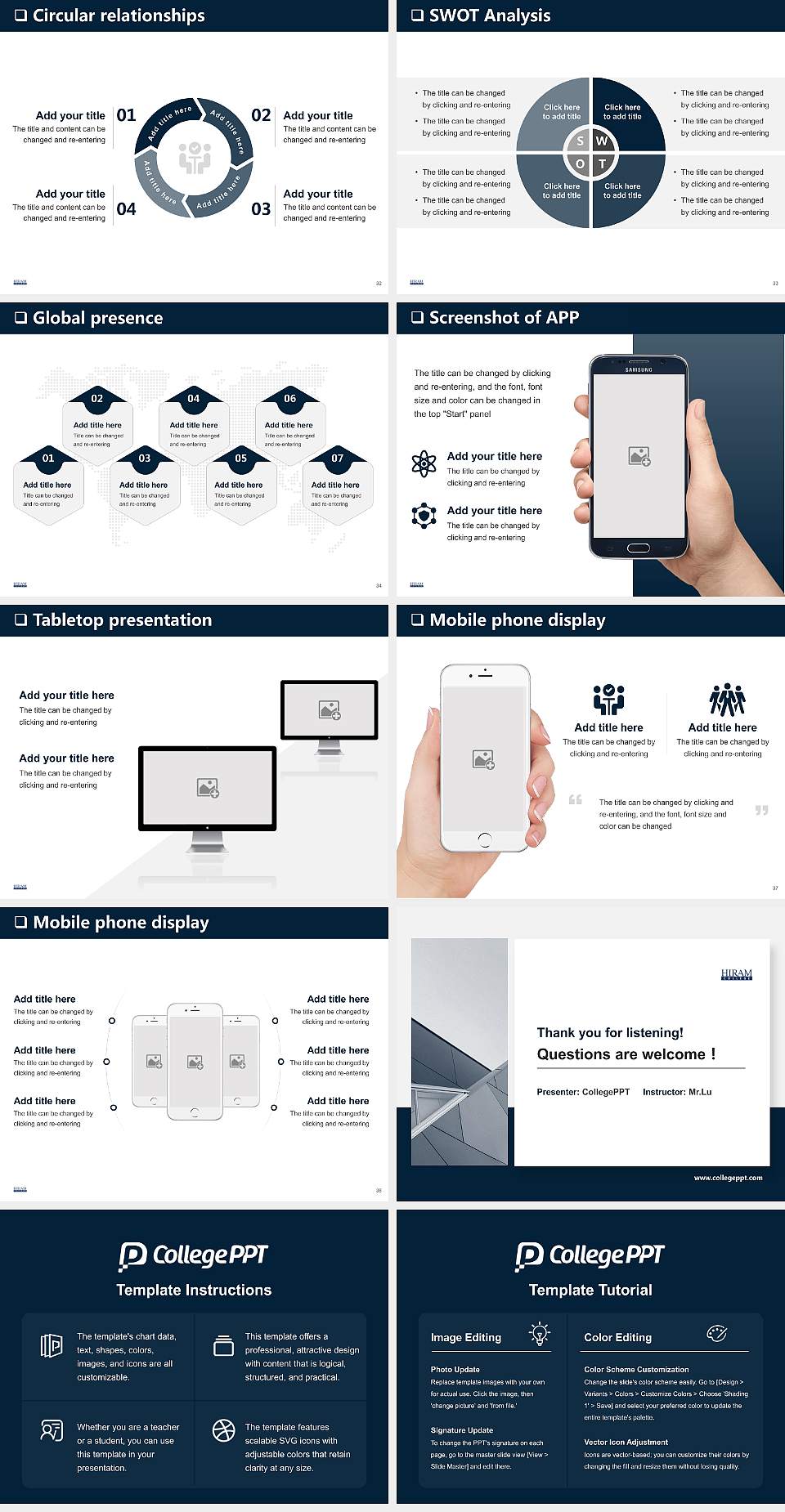 Hiram College General Purpose PPT Template4:3 ratio PPT effect preview image5
