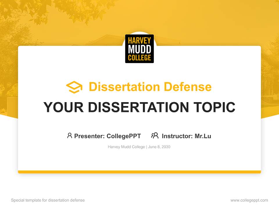 Harvey Mudd College Graduation Thesis Defense PPT Template4:3 ratio PPT effect preview image7