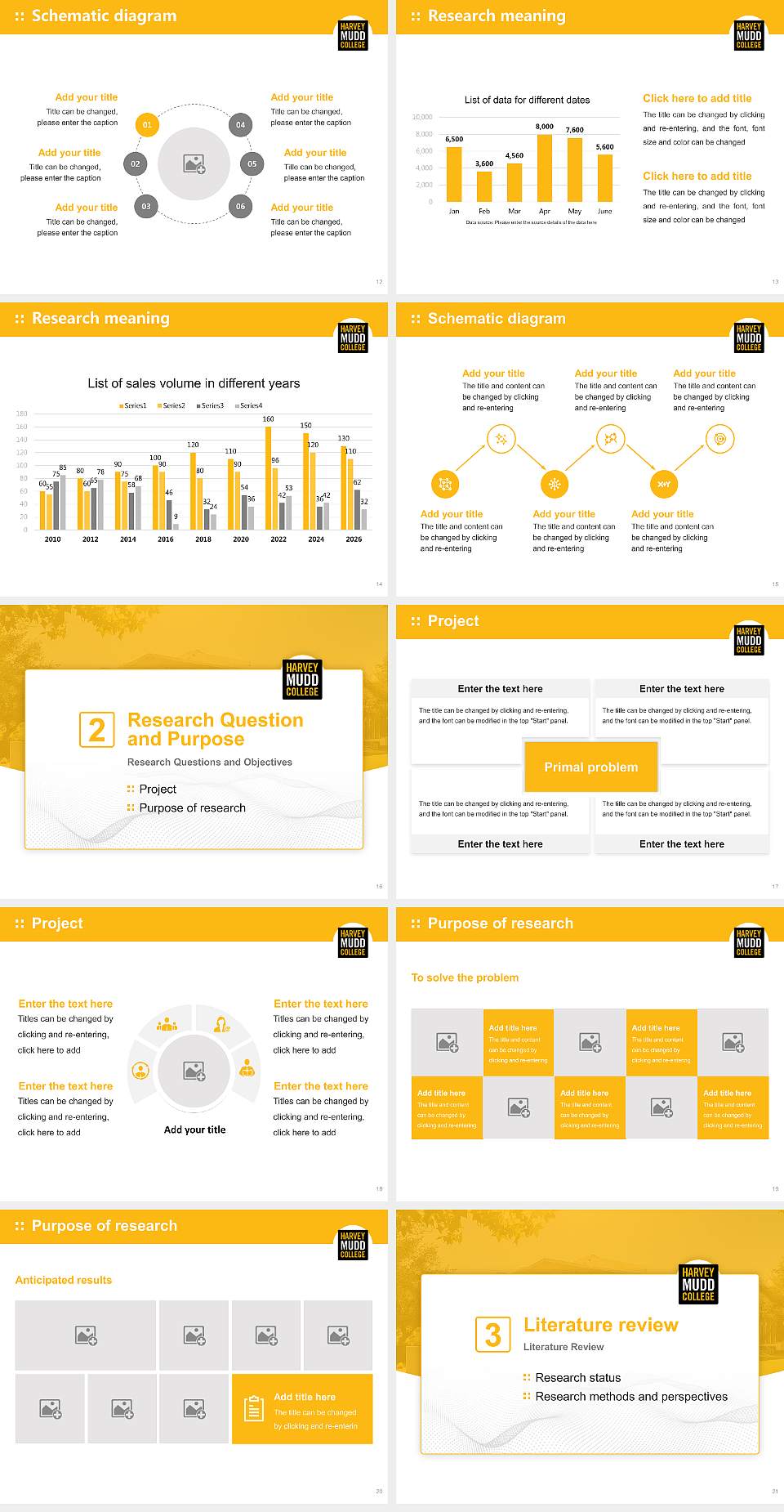 Harvey Mudd College Graduation Thesis Defense PPT Template4:3 ratio PPT effect preview image3