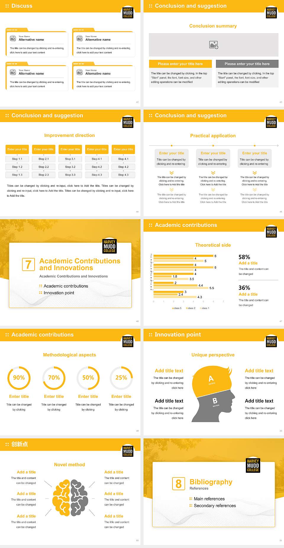 Harvey Mudd College Graduation Thesis Defense PPT Template4:3 ratio PPT effect preview image6