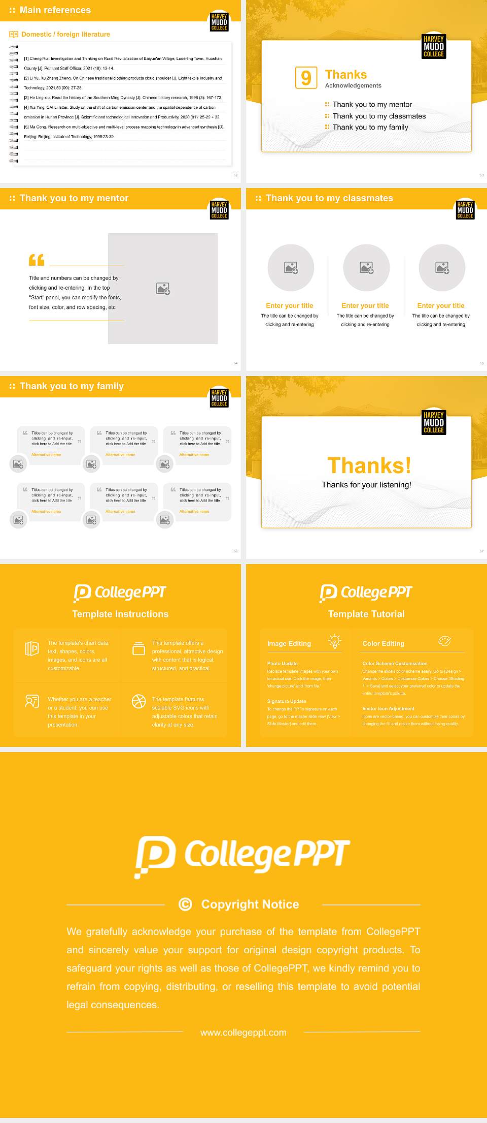 Harvey Mudd College Graduation Thesis Defense PPT Template4:3 ratio PPT effect preview image7