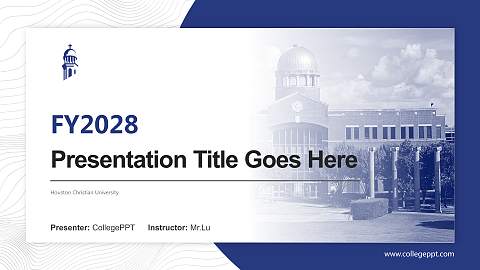 Houston Christian University Academic Presentation/Research Findings Report PPT Template