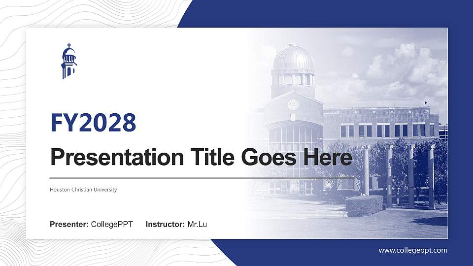 Houston Christian University Academic Presentation/Research Findings Report PPT Template16:9 ratio PPT effect preview image