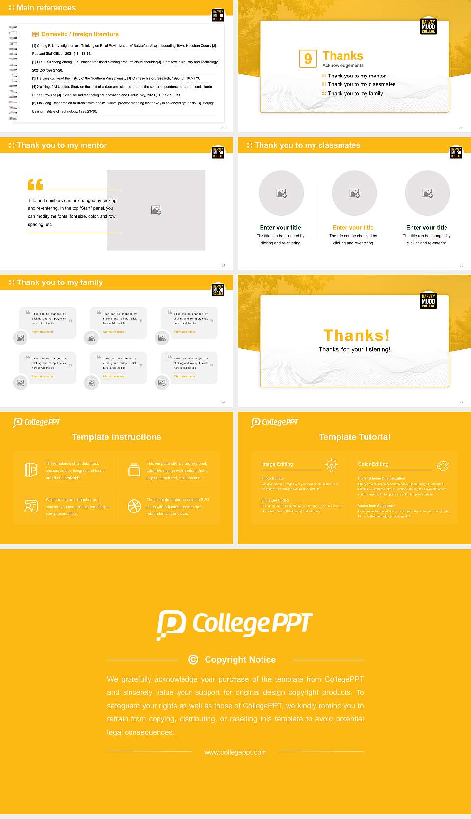 Harvey Mudd College Graduation Thesis Defense PPT Template16:9 ratio PPT effect preview image7