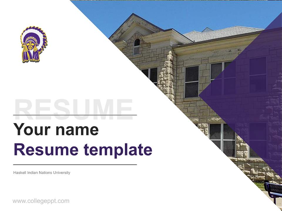 Haskell Indian Nations University Resume PPT Template4:3 ratio PPT effect preview image5