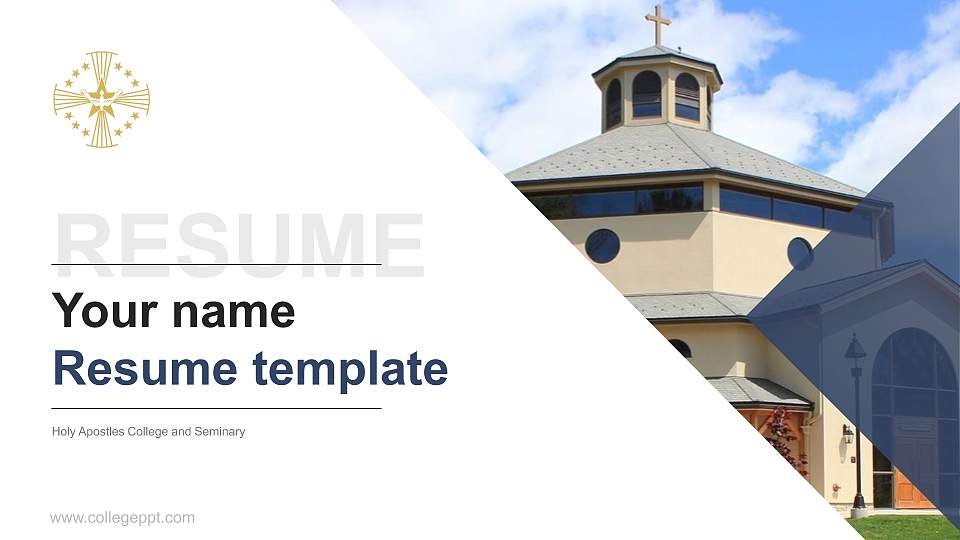 Holy Apostles College and Seminary Resume PPT Template16:9 ratio PPT effect preview image