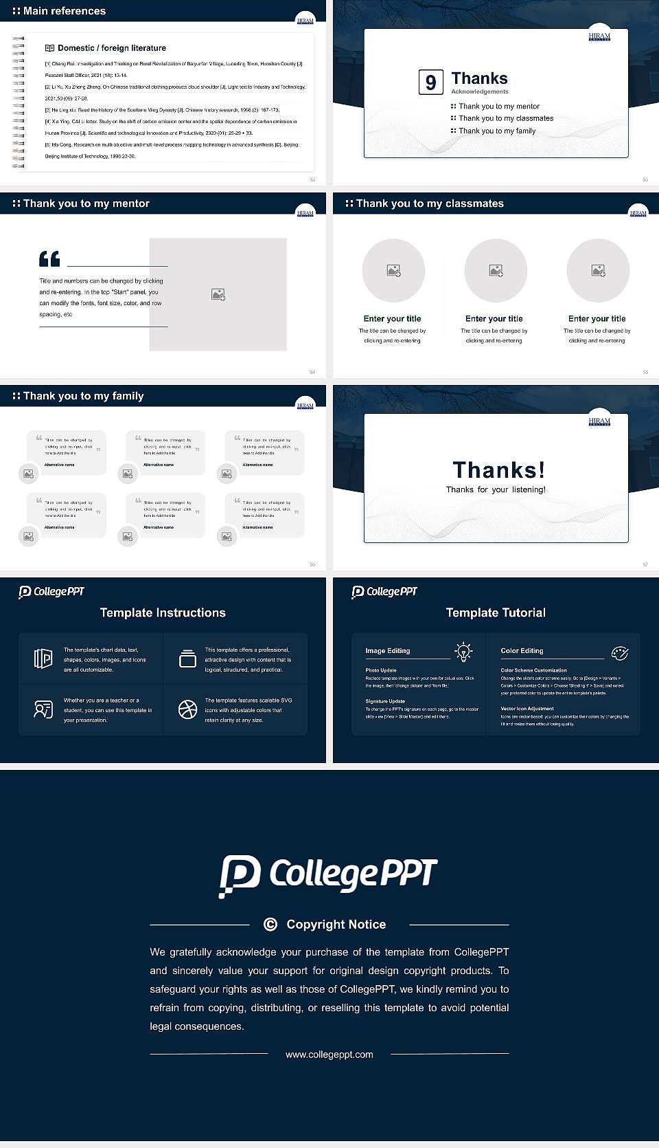 Hiram College Graduation Thesis Defense PPT Template16:9 ratio PPT effect preview image7