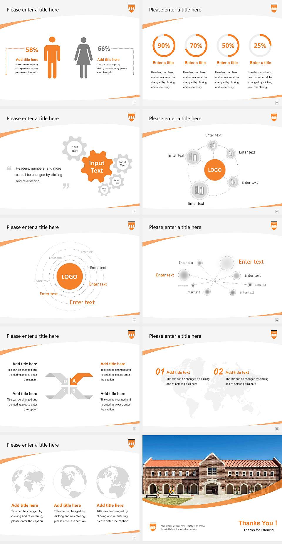 Hendrix College Course/Courseware Creation PPT Template4:3 ratio PPT effect preview image4