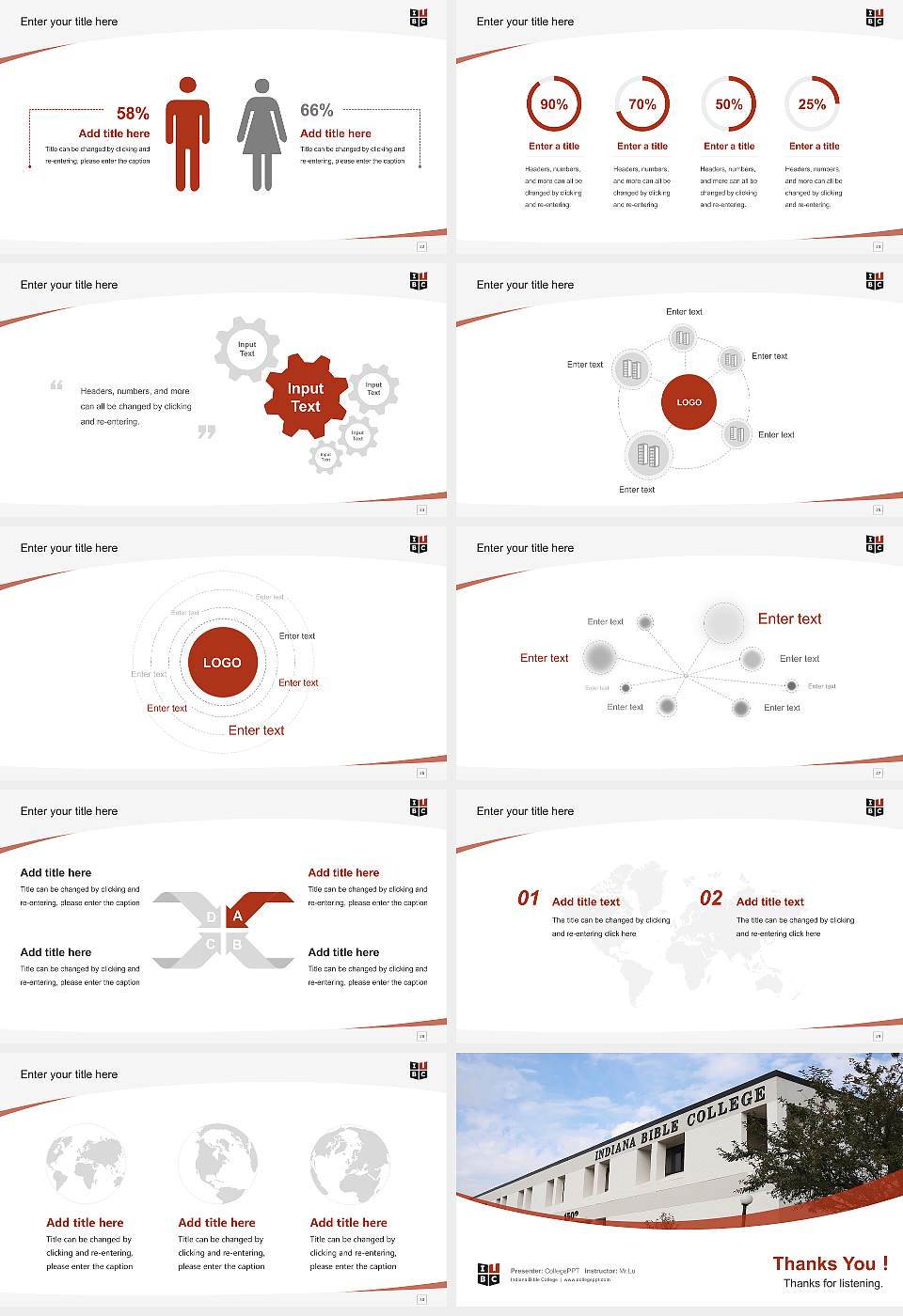 Indiana Bible College Course/Courseware Creation PPT Template16:9 ratio PPT effect preview image4
