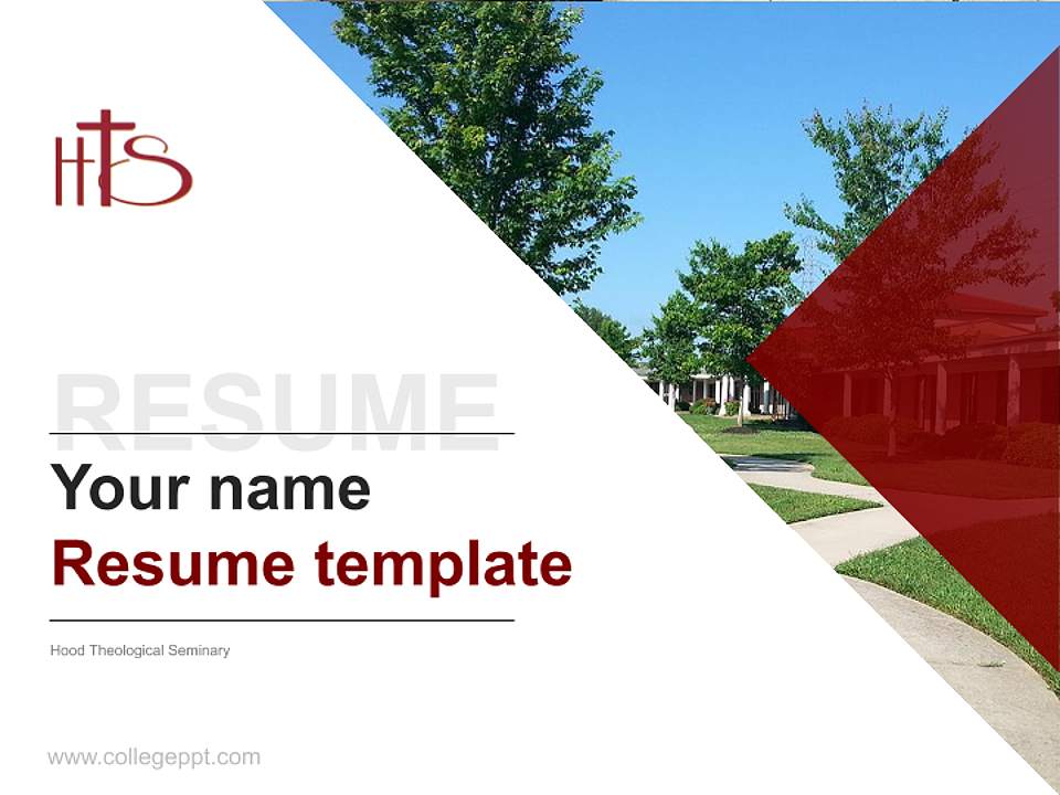 Hood Theological Seminary Resume PPT Template4:3 ratio PPT effect preview image5