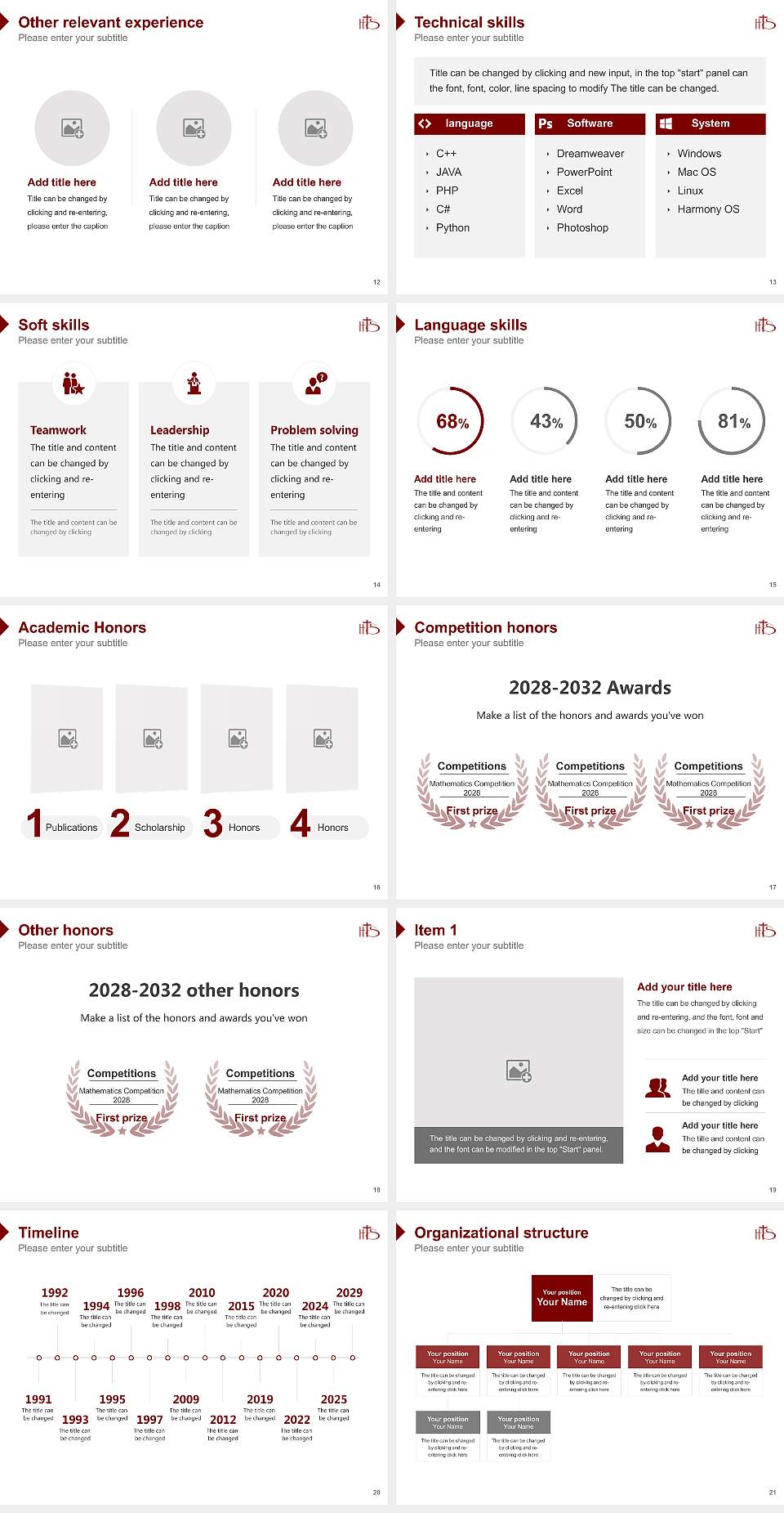 Hood Theological Seminary Resume PPT Template4:3 ratio PPT effect preview image3