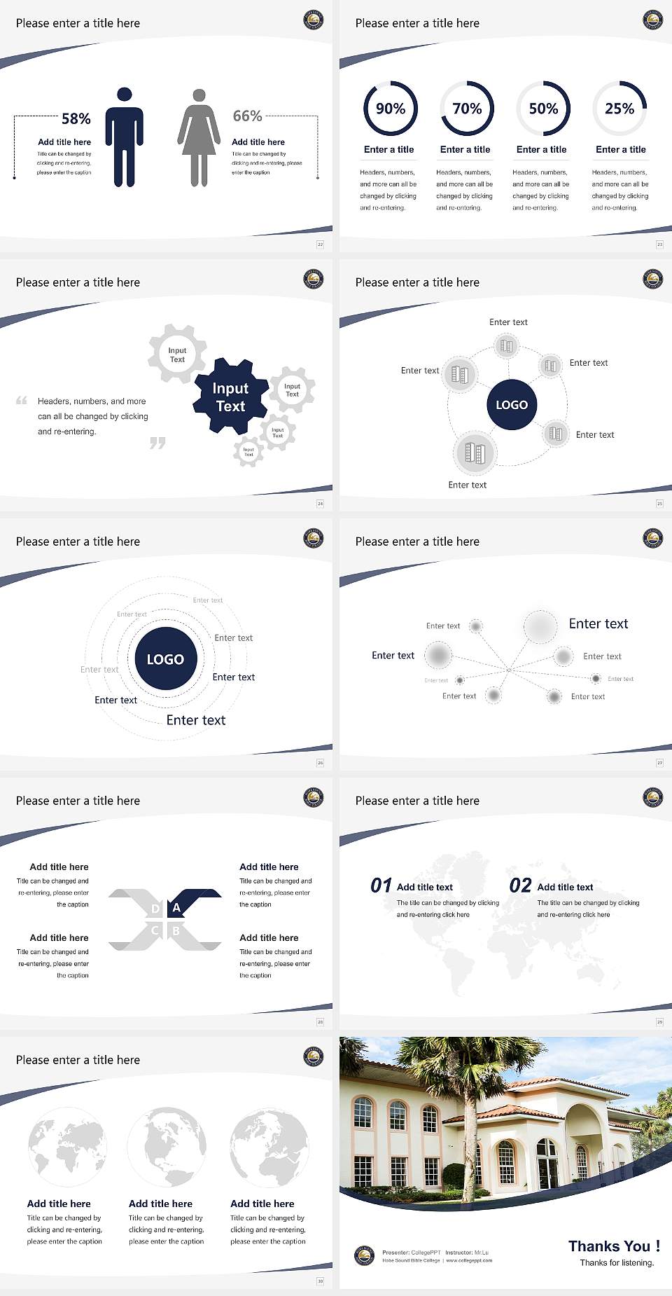 Hobe Sound Bible College Course/Courseware Creation PPT Template4:3 ratio PPT effect preview image4