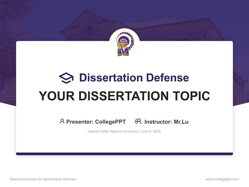 Haskell Indian Nations University Graduation Thesis Defense PPT Template4:3 ratio PPT effect preview image7