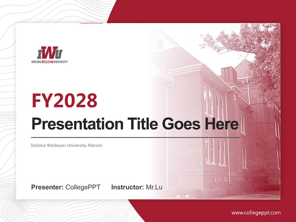 Indiana Wesleyan University-Marion Academic Presentation/Research Findings Report PPT Template4:3 ratio PPT effect preview image5