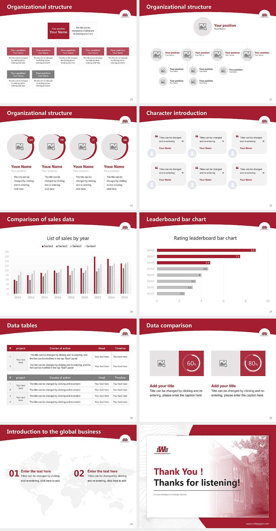 Indiana Wesleyan University-Marion Academic Presentation/Research Findings Report PPT Template4:3 ratio PPT effect preview image4