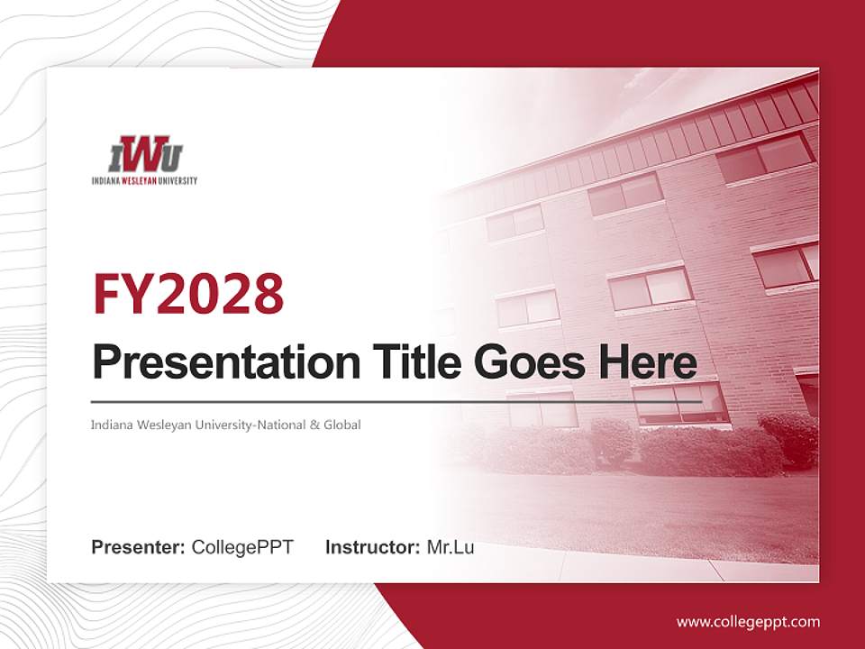 Indiana Wesleyan University-National & Global Academic Presentation/Research Findings Report PPT Template4:3 ratio PPT effect preview image5