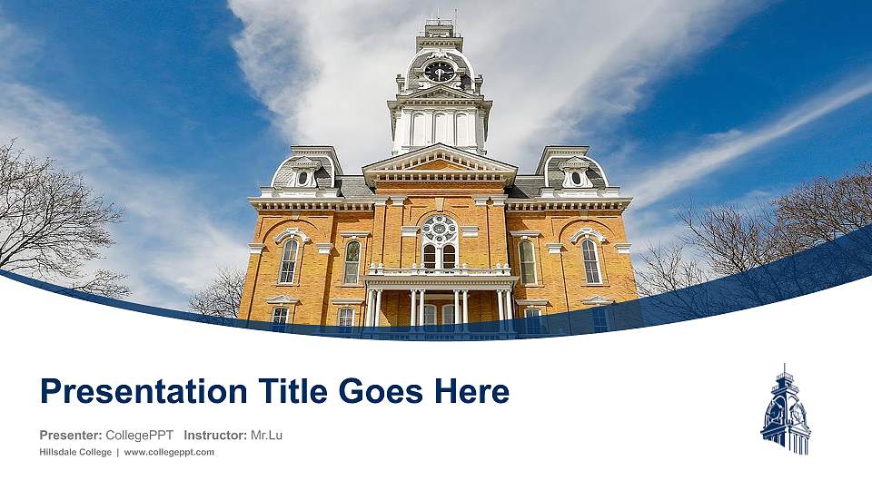 Hillsdale College Course/Courseware Creation PPT Template16:9 ratio PPT effect preview image