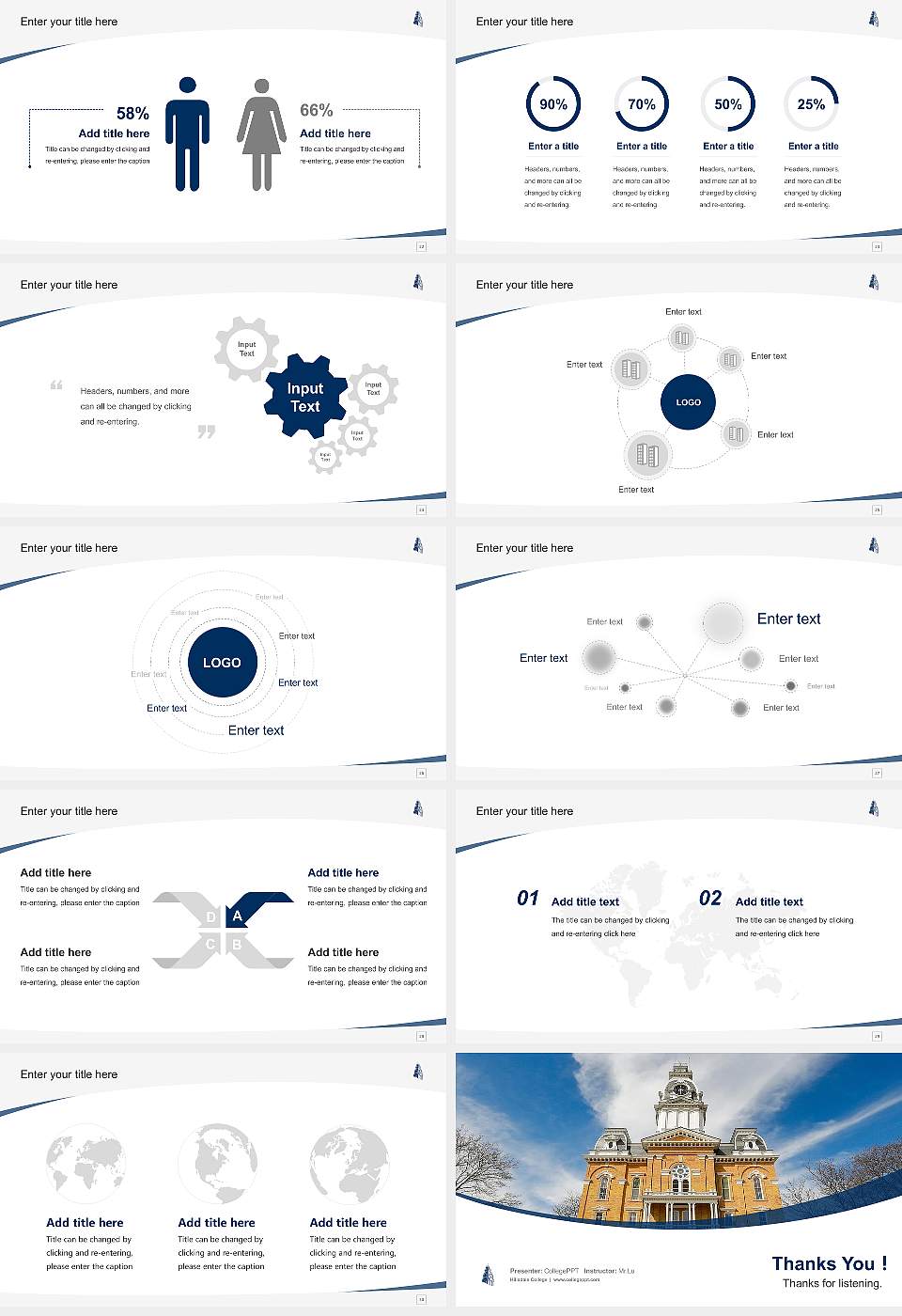 Hillsdale College Course/Courseware Creation PPT Template16:9 ratio PPT effect preview image4