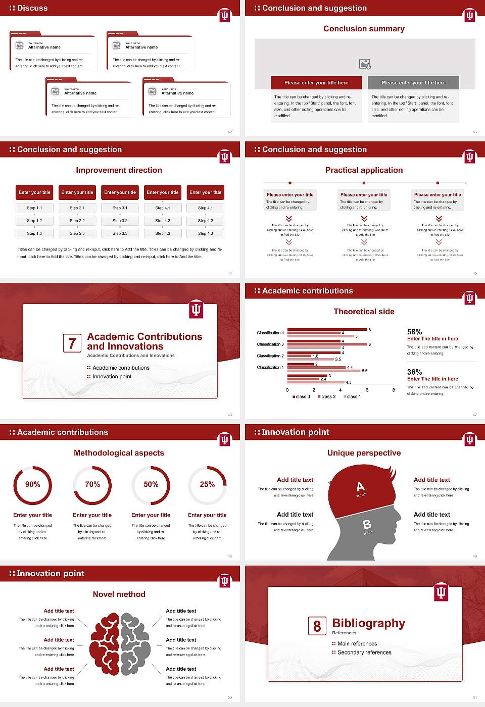 Indiana University-South Bend Graduation Thesis Defense PPT Template16:9 ratio PPT effect preview image6