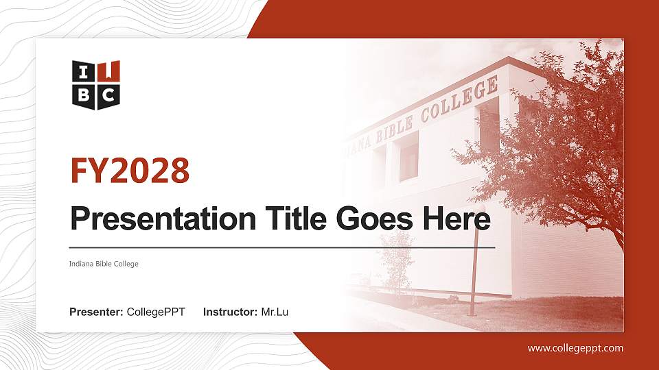 Indiana Bible College Academic Presentation/Research Findings Report PPT Template16:9 ratio PPT effect preview image