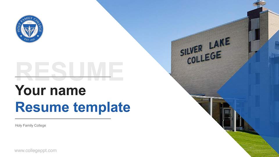 Holy Family College Resume PPT Template16:9 ratio PPT effect preview image