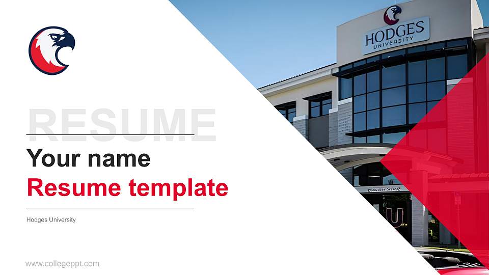 Hodges University Resume PPT Template16:9 ratio PPT effect preview image