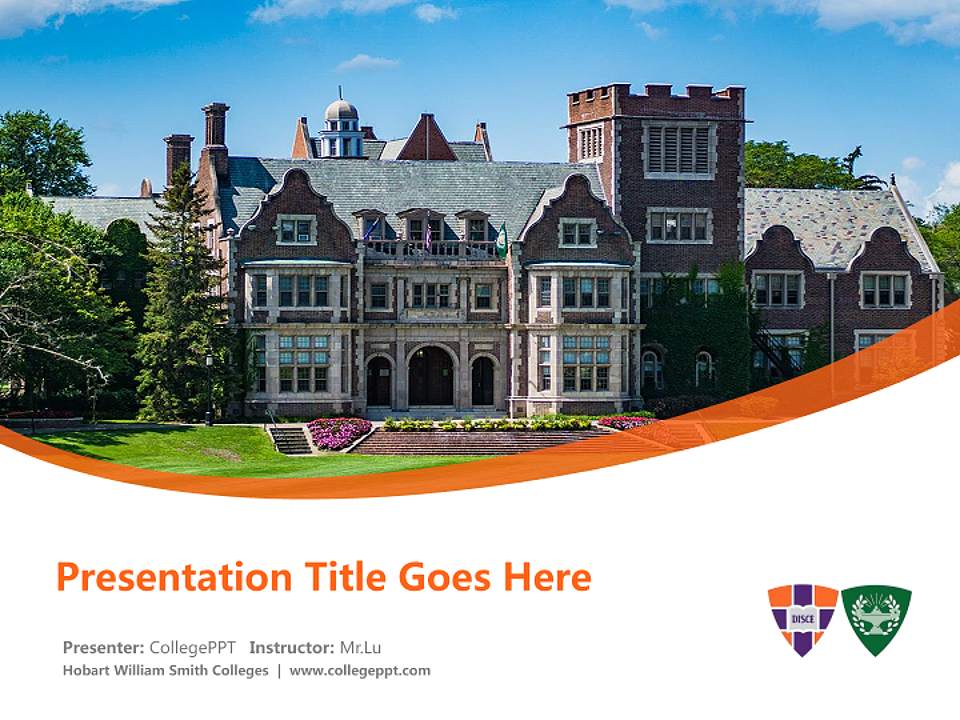 Hobart William Smith Colleges Course/Courseware Creation PPT Template4:3 ratio PPT effect preview image5
