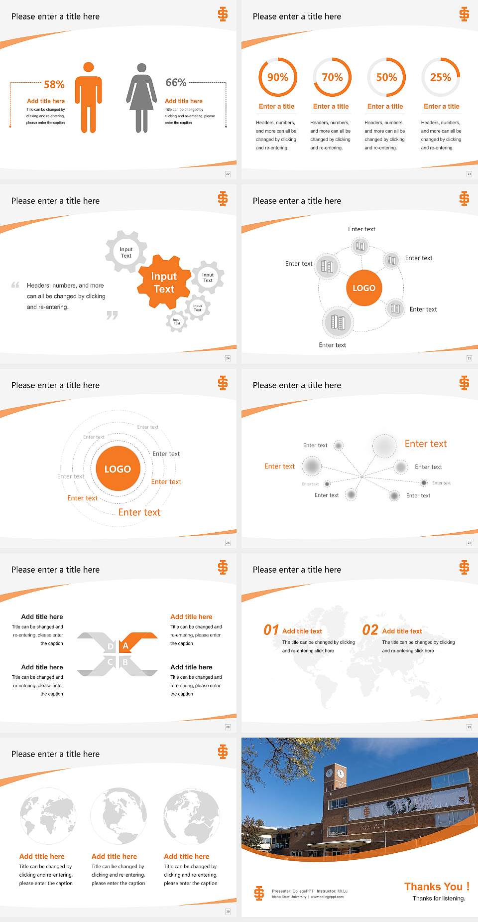 Idaho State University Course/Courseware Creation PPT Template4:3 ratio PPT effect preview image4