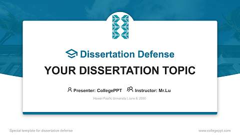 Hawaii Pacific University Graduation Thesis Defense PPT Template
