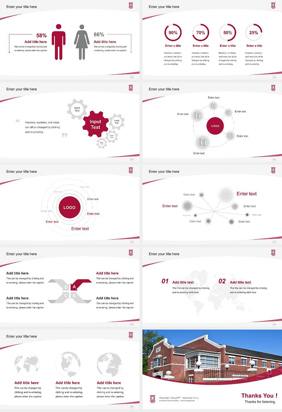 Henderson State University Course/Courseware Creation PPT Template16:9 ratio PPT effect preview image4