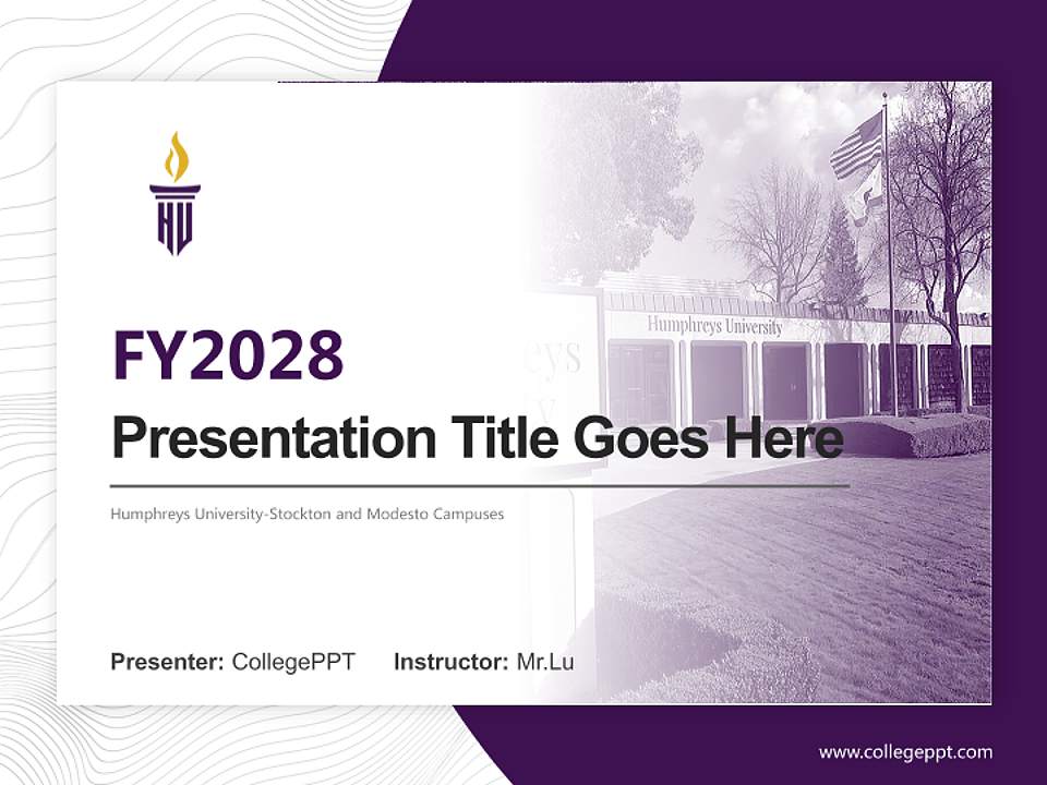 Humphreys University-Stockton and Modesto Campuses Academic Presentation/Research Findings Report PPT Template4:3 ratio PPT effect preview image5