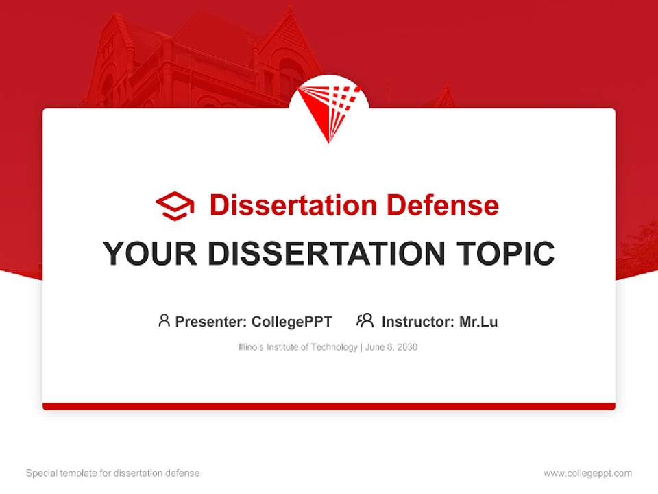 Illinois Institute of Technology Graduation Thesis Defense PPT Template4:3 ratio PPT effect preview image7