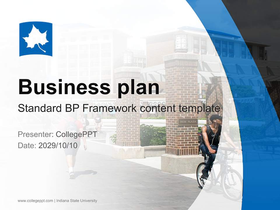 Indiana State University Competition/Entrepreneurship Contest PPT Template4:3 ratio PPT effect preview image9
