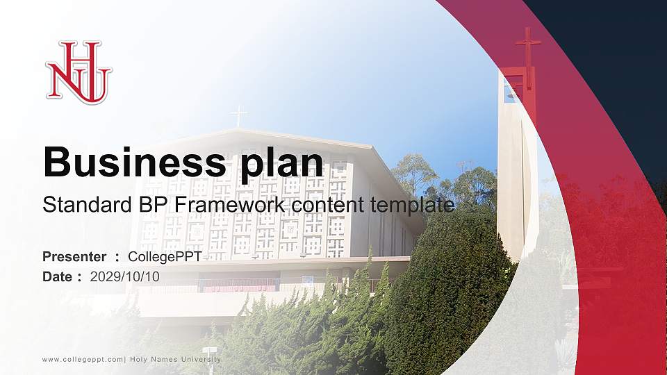 Holy Names University Competition/Entrepreneurship Contest PPT Template16:9 ratio PPT effect preview image