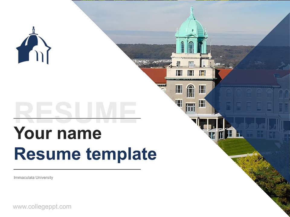 Immaculata University Resume PPT Template4:3 ratio PPT effect preview image5