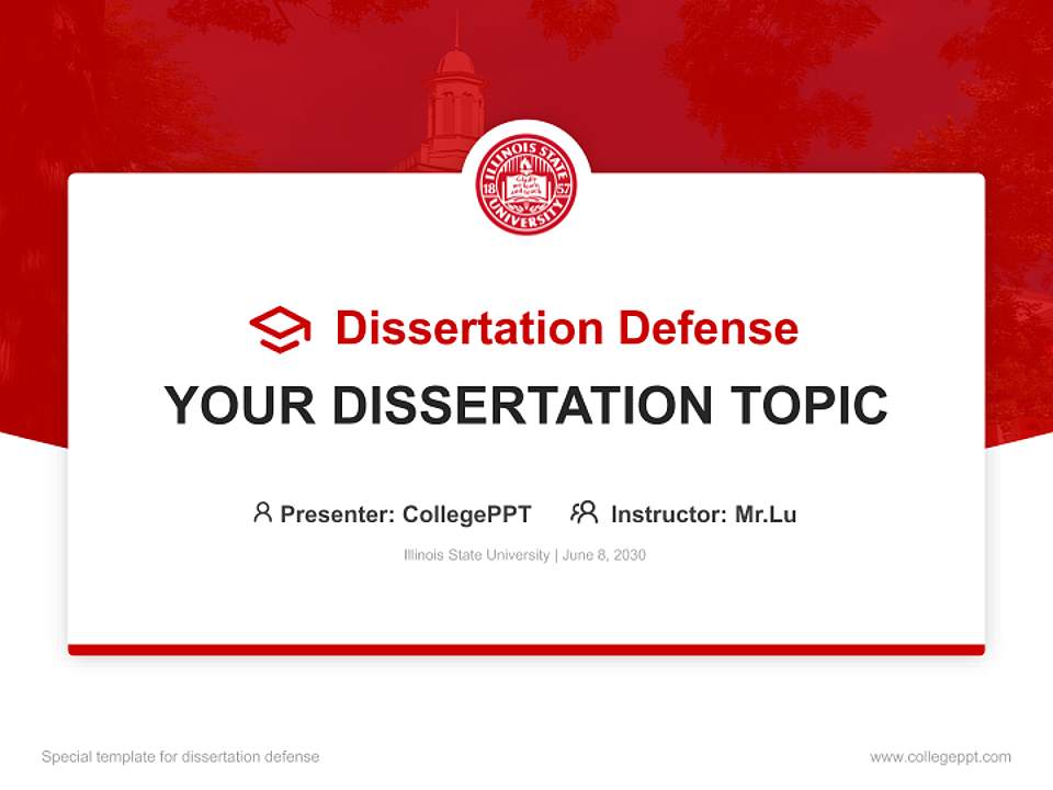 Illinois State University Graduation Thesis Defense PPT Template4:3 ratio PPT effect preview image7