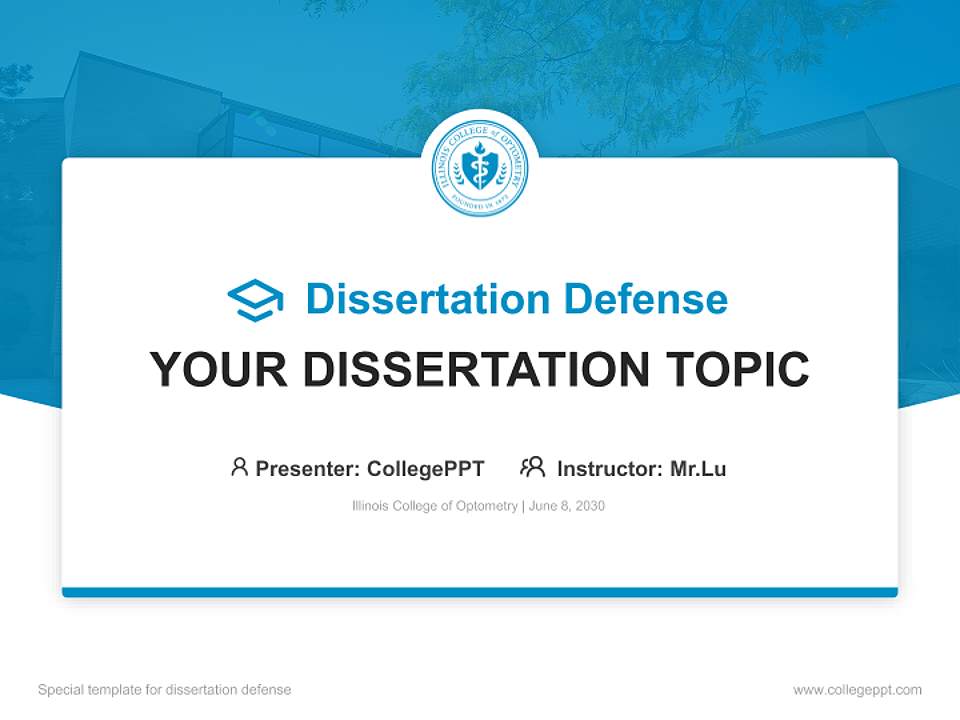 Illinois College of Optometry Graduation Thesis Defense PPT Template4:3 ratio PPT effect preview image7