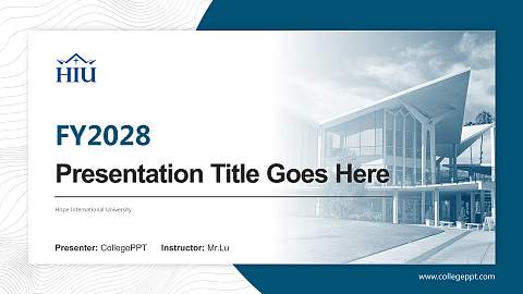 Hope International University Academic Presentation/Research Findings Report PPT Template