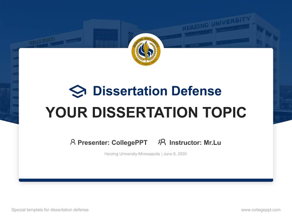 Herzing University-Minneapolis Graduation Thesis Defense PPT Template4:3 ratio PPT effect preview image7