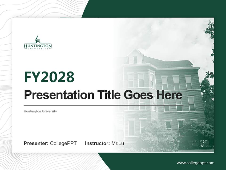 Huntington University Academic Presentation/Research Findings Report PPT Template4:3 ratio PPT effect preview image5